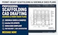 create 2d, 3d sidewalk shed and scaffolding plans in autocad