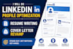 linkedin profile optimization resume writing and cover letter revamp