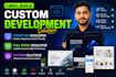 build custom website development, front end developer, full stack developer