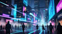 do cyberpunk futuristic city art