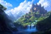 draw fantasy background and landscape