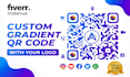 design custom 3d gradient qr code with logo