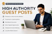 publish high authority guest posts with contextual backlinks