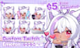 draw twitch emotes, animated emotes, badges for twitch, vtuber and stream