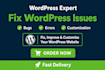 fix wordpress issues, bugs, errors within 24 hours