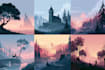 create a landscape and urban vector art illustration