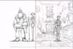 draw a concept sketch of characters, objects, background