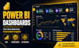 create power bi dashboards, dax, power query, excel reports, data visualization