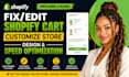fix edit shopify cart page drawer customize shopify store design speed