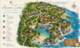 create resort map, hotel map, vacation map, guide map, tropical destination map