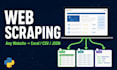 do web scraping, data scraping, data extraction from any website with python