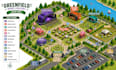 design custom isometric map, event map, festival map vector map illustration