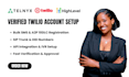 setup verified twilio account for bulk SMS, a2p 10dlc, telnyx, sip trunk