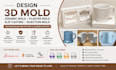 design 3d mold ceramic mold plaster mold slip casting injection mold