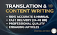 translate text and write high quality articles