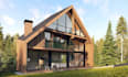 do 3d architectural design for bamboo villa house, chalet house, tiny house