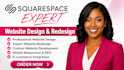 design or redesign squarespace website, build squarespace website development