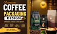 design premium coffee pouch packaging and coffee bag label design