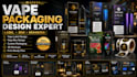 design vape packaging label, vape pod cartridge, electronic cigarette box design