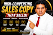 write professional sales copy for websites and landing pages
