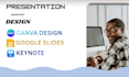 professionally design, redesign modern presentation slides