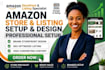 setup your amazon fba store storefront design and product listing