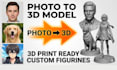 convert 2d to 3d model toy model 3d head model bust miniature stl file printing
