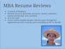 review your resume for MBA applications for US schools