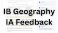 provide detailed feedback for your ib geography ia
