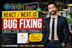 fix react, nextjs, and nodejs bugs and errors