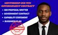 write government contract bid proposal rfp rfq response capability statement