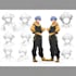 illustrate a detailed anime model sheet for your oc