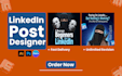 design linkedin post graphics, carousel and banner