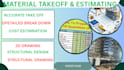 do takeoff, material estimation, bill of quantity, autocad, structure design