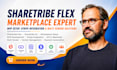 build sharetribe flex marketplace, stripe API, mvp, webhook, backend development