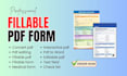 create, design fillable pdf form, interactive pdf on indesign, covert for word
