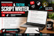 write engaging youtube and tiktok video scripts