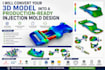 design 3d injection molds with dfm analysis, moldflow simulation, and cad files