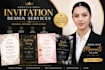create elegant wedding invitations, birthday invitations and event invitations