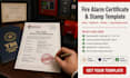 create state specific fire alarm certificate stamp template tx ca fl