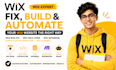 fix wix bug custom features wix velo code make com wix ai agent wix database