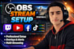 set up obs stream, overlays, alerts, and multistream