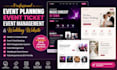 design event planning website, event ticket website, event management, wedding