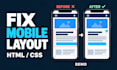 fix HTML CSS layout and mobile responsive issues