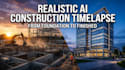 create a highly realistic ai construction timelapse video
