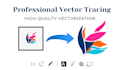 do manual vector tracing, redraw, recreate, vectorise  ai design