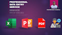 do expert excel data entry, powerpoint presentation, pdf conversion