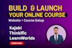 set up your kajabi learnworlds thinkific lms course website