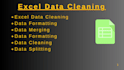 clean, format, merg, split excel data