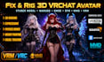 fix and rig 3d vrchat avatar, vtuber model, warudo, gmod, sfm, mmd, vrm model